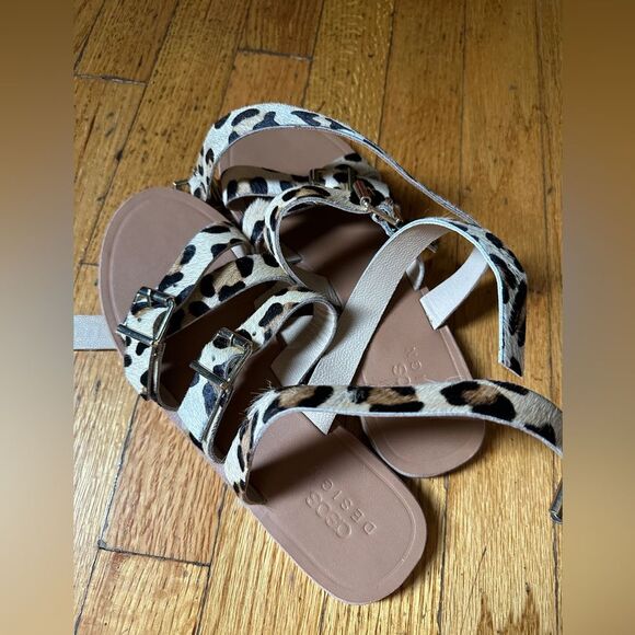 ASOS Design Fion Leopard Print Gladiator Sandals Size 7 VGUC - Picture 2 of 5